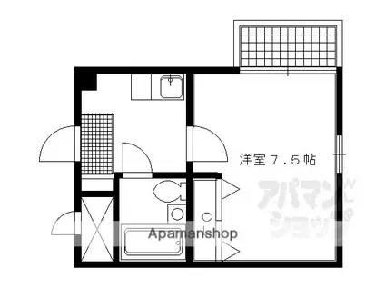 フレグランス大宮(1K/4階)の間取り写真