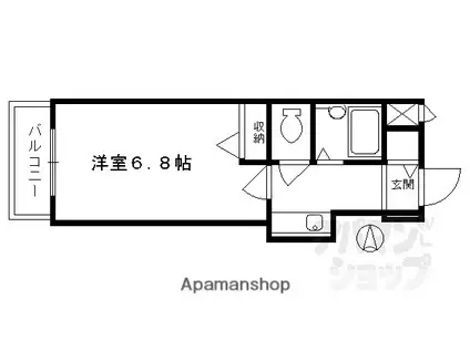モントワ烏丸御池(1K/2階)の間取り写真