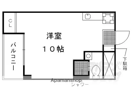 セントラルハイツ(ワンルーム/3階)の間取り写真