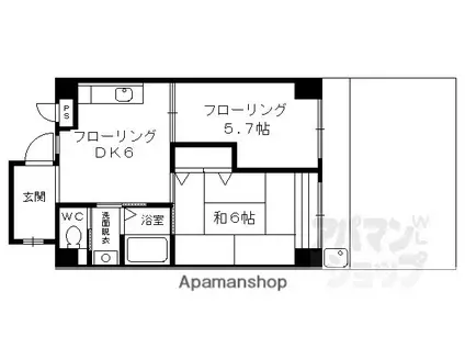 リーブルシンワ(2DK/1階)の間取り写真
