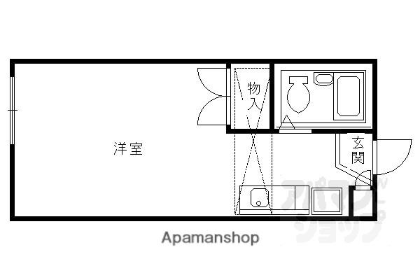 レオパレス西陣A(1K/1階)の間取り写真