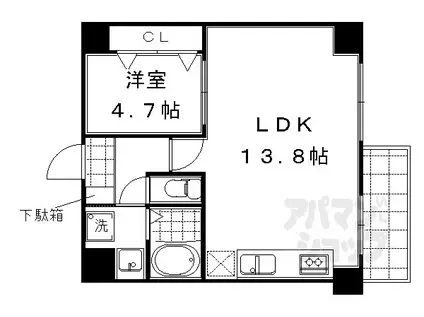 ダイヤ・パール(1LDK/5階)の間取り写真