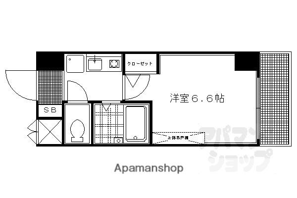 ラナップスクエア京都北野(1K/3階)の間取り写真