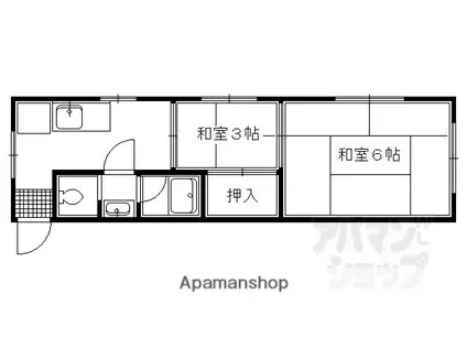 北野ハイツ(2DK/2階)の間取り写真