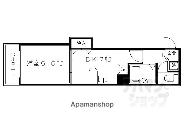 アブレスト今出川(1DK/2階)の間取り写真