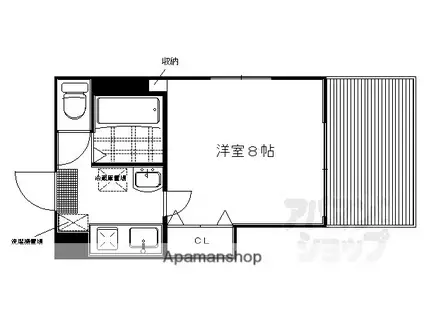 ガーネット御所西(1K/1階)の間取り写真