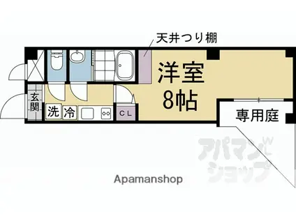 GROOVE京都五番町(1K/1階)の間取り写真