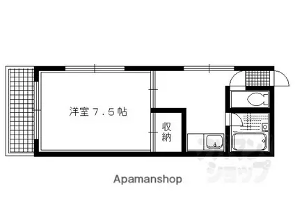 メルシーメゾネット鞍馬口(1K/3階)の間取り写真