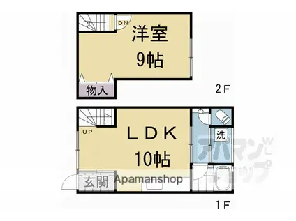 京阪電気鉄道鴨東線 神宮丸太町駅 徒歩7分 2階建 築86年(1LDK)の間取り写真