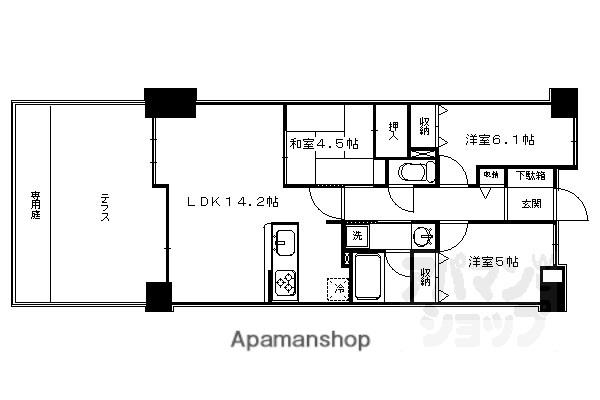 ネバーランド鞍馬口(3LDK/1階)の間取り写真