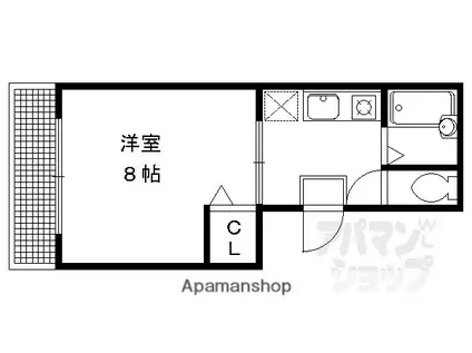 ベルエキップI・II(1K/2階)の間取り写真