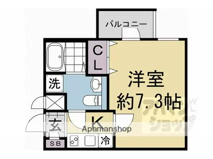 D.CLAREST CREST TAPP 二条(1K/2階)の間取り写真