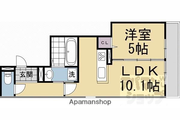 北大路RESIDENCE(1LDK/2階)の間取り写真