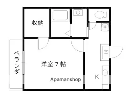 ヴィヴィセレサ二番館(1K/2階)の間取り写真