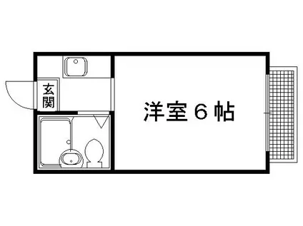 サニーハイツ(1K/3階)の間取り写真