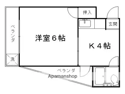 葵ハイツ(1K/1階)の間取り写真