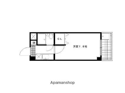 ルミエール末広(1K/4階)の間取り写真