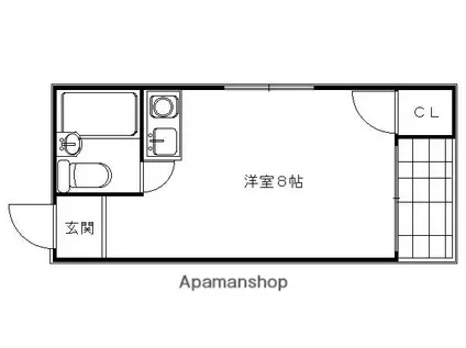 ゴールドテラオ(ワンルーム/1階)の間取り写真