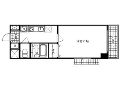 洛西メゾン(1K/6階)の間取り写真