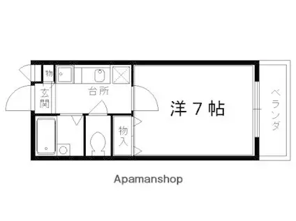 レザンス高縄(1K/3階)の間取り写真