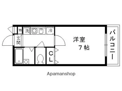 レザンス高縄(1K/4階)の間取り写真