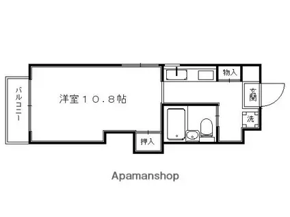 上賀茂葵之森町マンション(1K/2階)の間取り写真