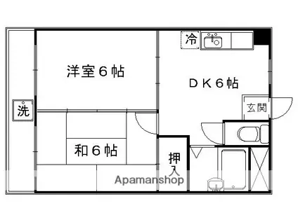 アクアエルフ上賀茂(2DK/5階)の間取り写真