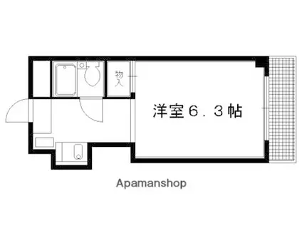 プラザ出水通(1K/3階)の間取り写真