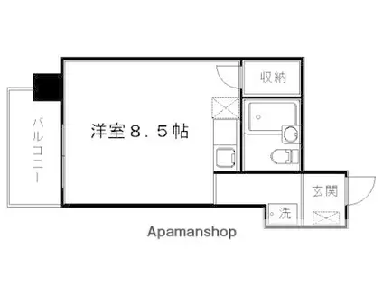 メゾン・ド・リュート(ワンルーム/8階)の間取り写真