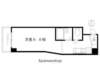 HGY富小路(1K/5階)の間取り写真