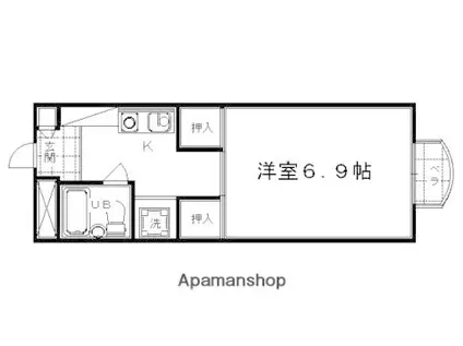 アイリス衣笠(1K/2階)の間取り写真