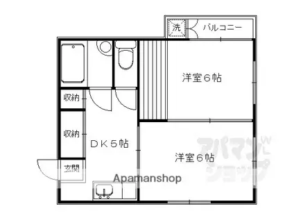 コーポひいらぎ(2DK/2階)の間取り写真