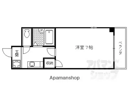 川端二条丸美ビル(1K/3階)の間取り写真