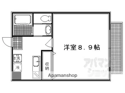 フラッティ一条御前(1K/2階)の間取り写真