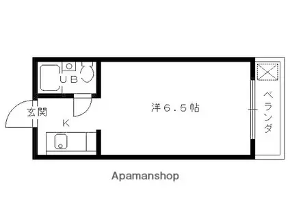 第12長栄セントラルシティーハイツ(ワンルーム/2階)の間取り写真