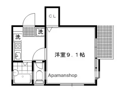 リバーパレス高野(1K/4階)の間取り写真