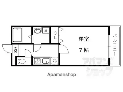 A&M COURT KAMIGAMO(1K/1階)の間取り写真