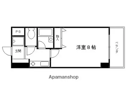 大晋メゾネ四条大宮(1K/4階)の間取り写真