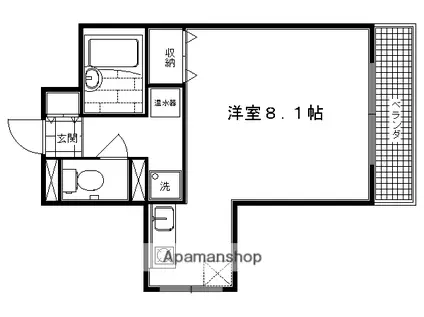 レスパスエラン(1K/4階)の間取り写真