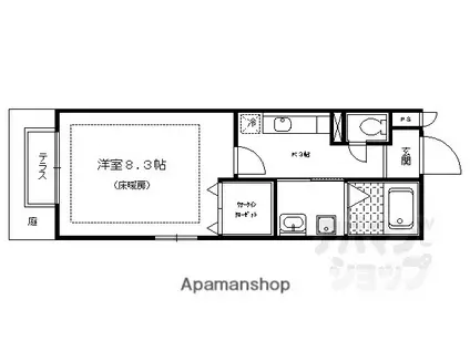 グランパルク(1K/2階)の間取り写真