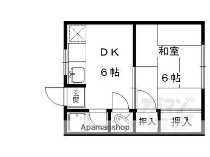 叡山電鉄 二軒茶屋駅(京都) 徒歩24分 1階建 築51年(1DK)の間取り写真