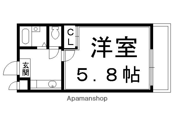 足立ハイツ北大路(1K/4階)の間取り写真