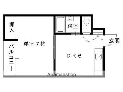 西賀茂ロイヤルリバーマンション(1DK/3階)の間取り写真