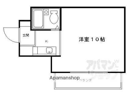 コーポ杉(1K/3階)の間取り写真