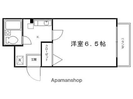 CASA聚楽(1K/2階)の間取り写真