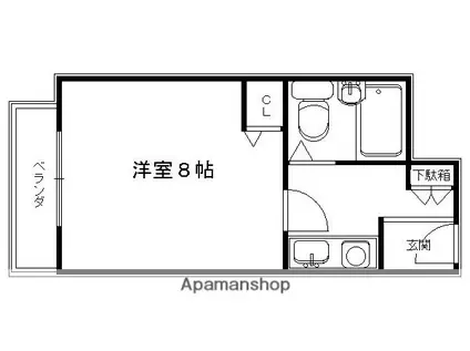 リエール北野(1K/1階)の間取り写真