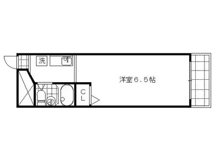 グランディール舟田(1K/2階)の間取り写真