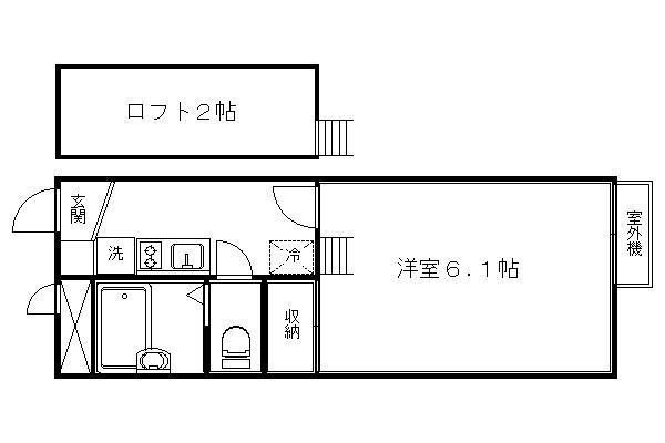 レオパレス御所西(1K/2階)の間取り写真