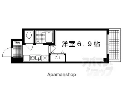 プレサンス京都二条城前(1K/3階)の間取り写真
