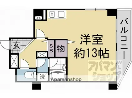 ホーユウコンフォルト二条城前(ワンルーム/11階)の間取り写真